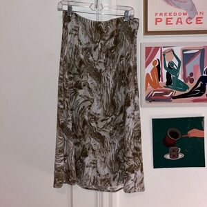 Rachel Zoe Brown and Cream Midi Skirt